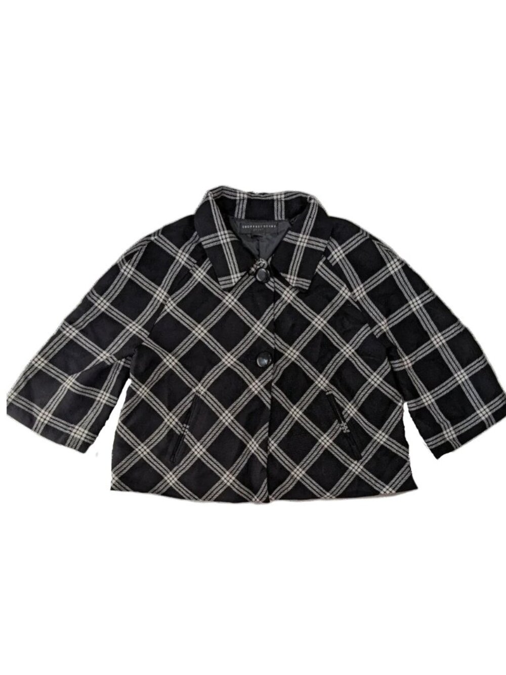 Geoffrey Beene Sport Black Plaid Cropped Jacket